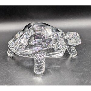 Vintage Cristal Arques France Crystal Turtle Tortoise Sculpture Figurine 7"